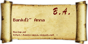 Bankó Anna névjegykártya