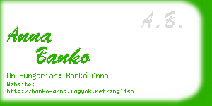 anna banko business card